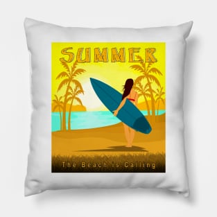 THE BEACH IS CALLING, SUMMER Pillow