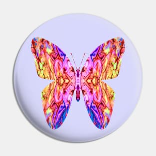 Surreal Butterfly 1 in Pink Yellow Orange Blue Pin