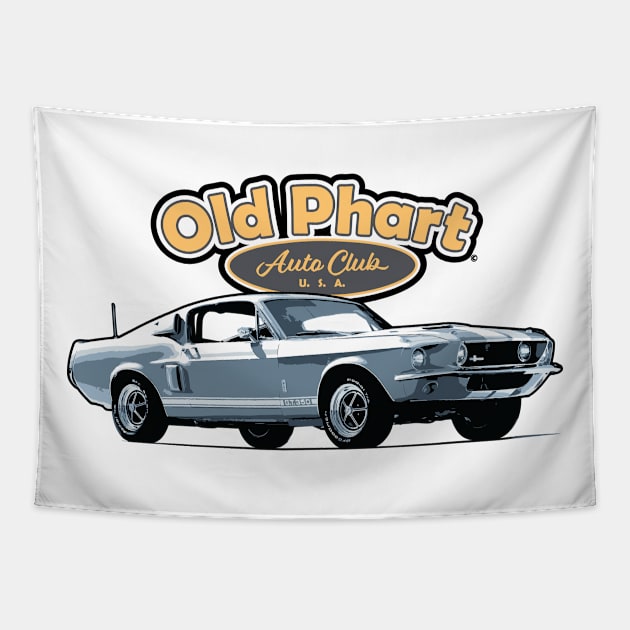Old Phart Auto Club USA - Mustang Tapestry by CamcoGraphics