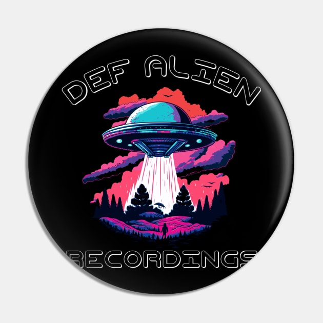 DEF ALIEN INVASION RETRO Logo 2 Pin by DEF ALIEN RECORDS