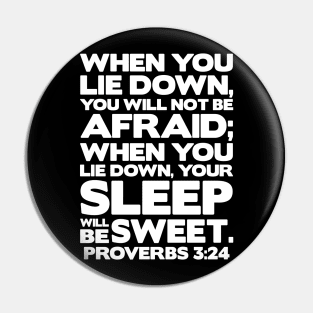 Proverbs 3:24 Your Sleep Will Be Sweet Pin