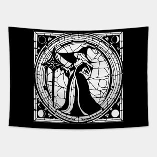 Stained Glass Witch (White) Tapestry