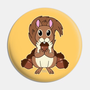 Squirrelly Squirrel - More Acorns (Bigger Version) Pin