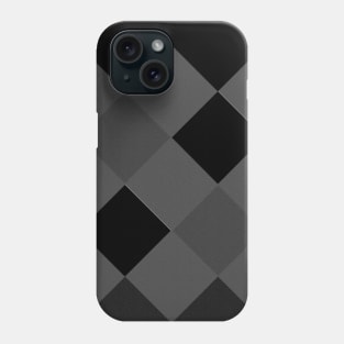 Black and grey checked textured pattern Phone Case