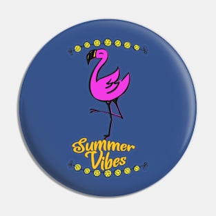 Summer Vibes Pink Flamingo Pin