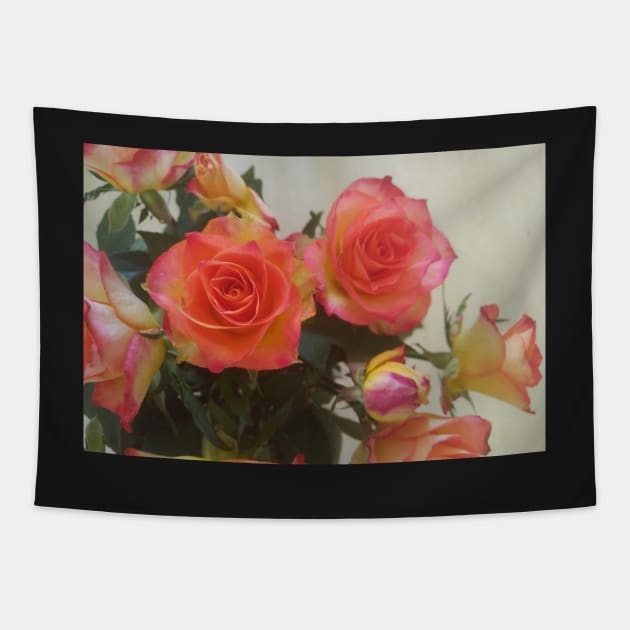 Roses, yellow and pink Tapestry by TreacleDesigns