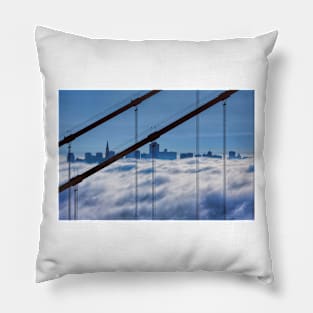 San Francisco Skyline in Fog Pillow