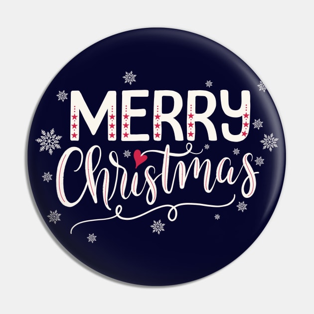 Merry Christmas Hand Lettering Pin by CalliLetters