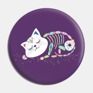 Sleepy Gato De Los Muertos Pin