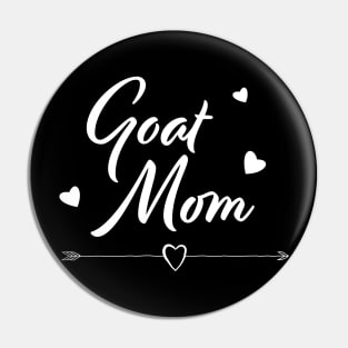 Goat Mom Hearts Love Female Farming Animals Gift Pin