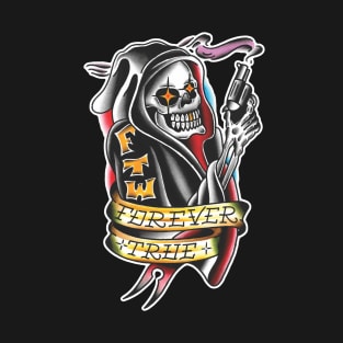 Forever True Grim Reaper Tattoo Design T-Shirt