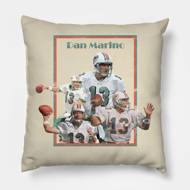 Dan Marino-Square Retro Bootleg Pillow by the lucky friday