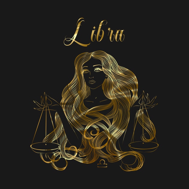 Libra Zodiac Sign by Black Tee Fashion