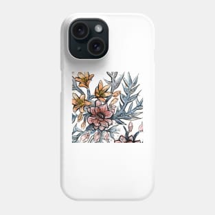 Watercolor Pen and Ink leaves Phone Case