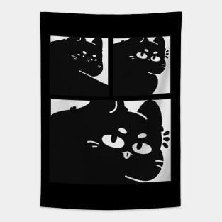 Funny black cat meme Tapestry