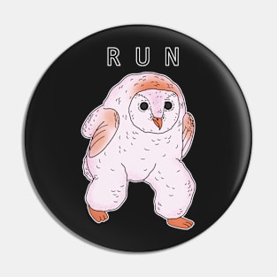 Running Owl Meme Pin