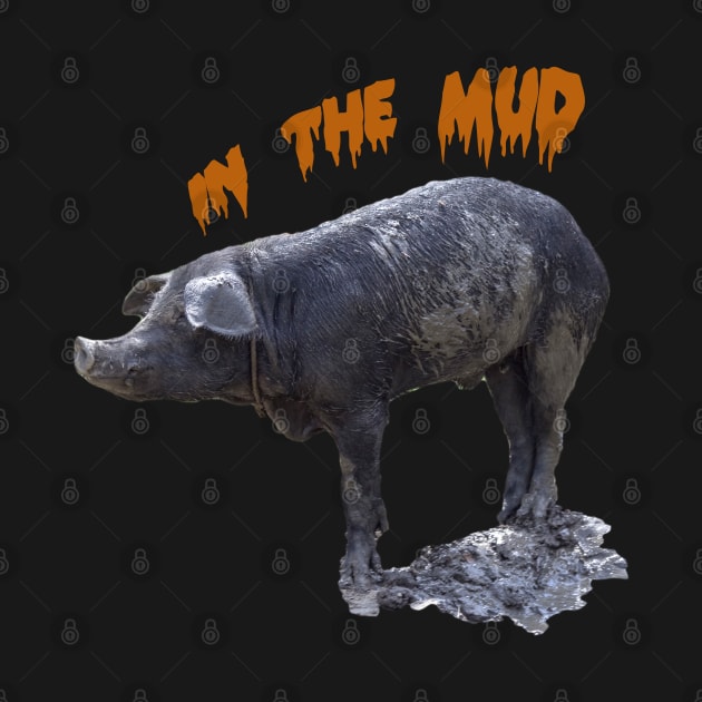 black pig in the mud by rickylabellevie