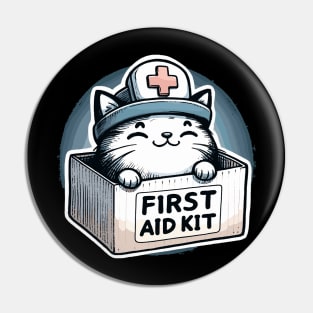 First Aid Kit Cute Cat Pin