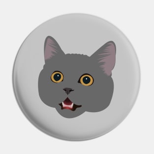 Grey British Shorthair Cat Pin