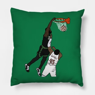 Jaylen Brown Dunks on Donovan Mitchell Pillow