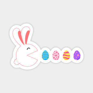 Happy Easter Funny Bunny Rabbit Eating Easter Eggs Magnet