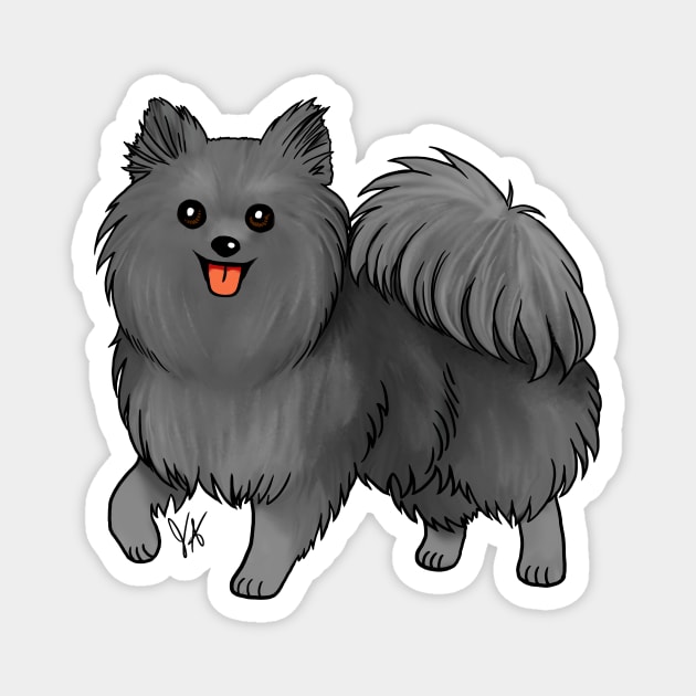 Dog - Pomeranian - Black Magnet by Jen's Dogs Custom Gifts and Designs