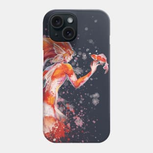 Koi Mermaid - Orange Splatter Phone Case