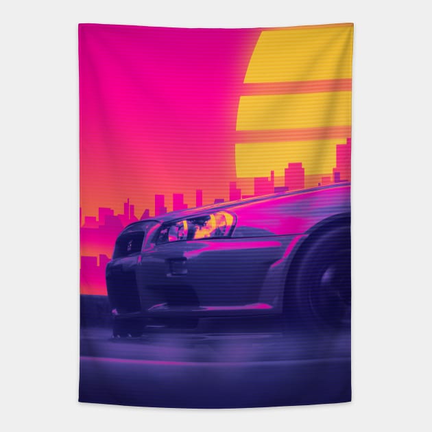 Skyline GTR Tapestry by mrcatguys