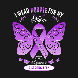 Mom Lupus Purple Awareness Ribbon T-Shirt