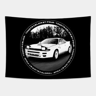 TOYOTA CELICA GT-FOUR ST185 Black 'N White 4 (Black Version) Tapestry