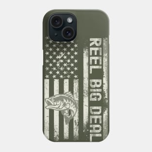 Reel Big Deal - Distressed Camo American Flag Bass Fisherman Phone Case