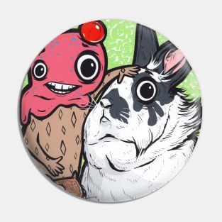 Lionhead Rabbit Friends Pin