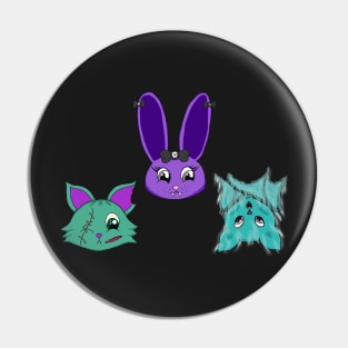 KreepyQute Cuties- 3 Spooky Animals Pin