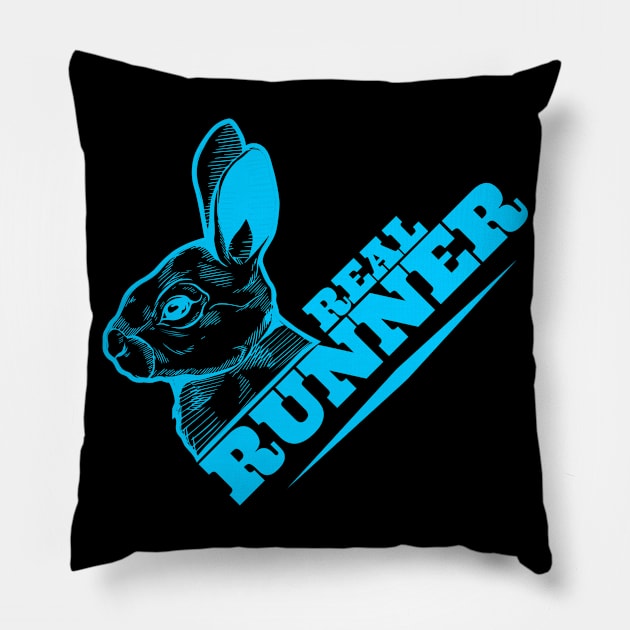 Real runner funny bunny for running days. Pillow by MoodsFree