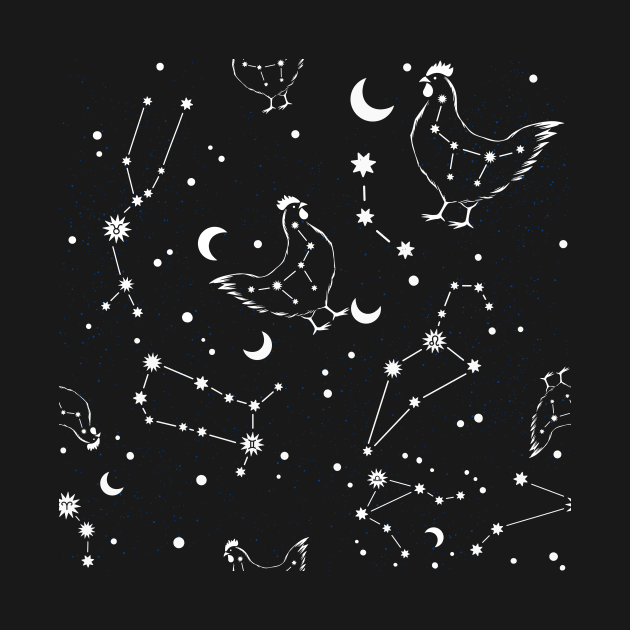 Black Space Stars Constellation Cosmos Astronomy Chicken Lover by ChiknEmporium