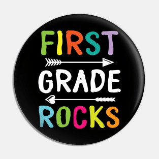 First Grade Rocks Teacher Student Happy Back To School Day Pin