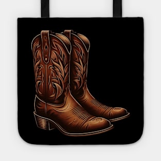 Brown cowboy boots Tote