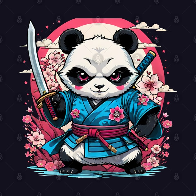 Japanese Samurai Panda Tattoo, Kawaii Ninja Panda by TaevasDesign