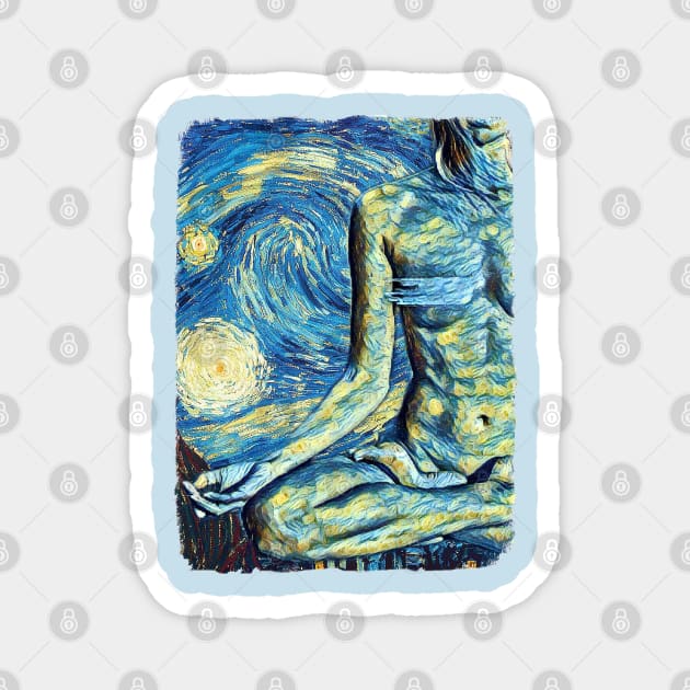 Yoga Van Gogh Style Magnet by todos