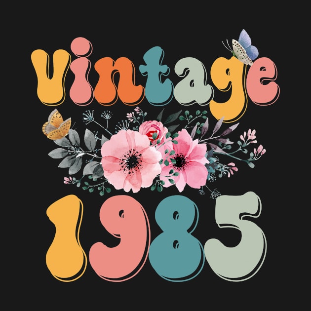 Vintage 1985 Floral Retro Groovy 38th Birthday by Kens Shop