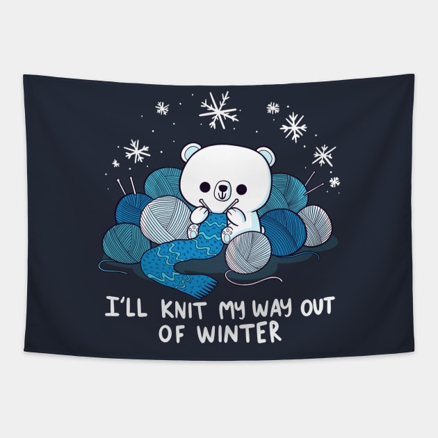 Polar Bear Knitter Tapestry by TaylorRoss1