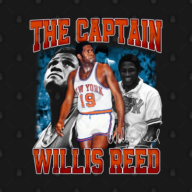 Willis Reed The Captain Basketball Legend Signature Vintage Retro 80s 90s Bootleg Rap Style by CarDE