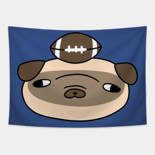 Football Pug Face Tapestry
