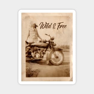 Wild & Free Vintage Motorcycle Magnet