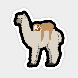 Sloth Riding Llama Adorable Lama & Sleepy Sloth Magnet