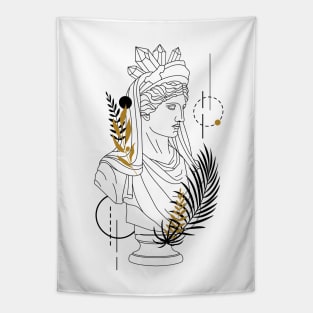 Demeter (Ceres). Creative Illustration In Geometric And Line Art Style Tapestry