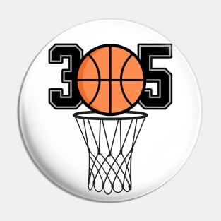 305 Miami Basketball Pin