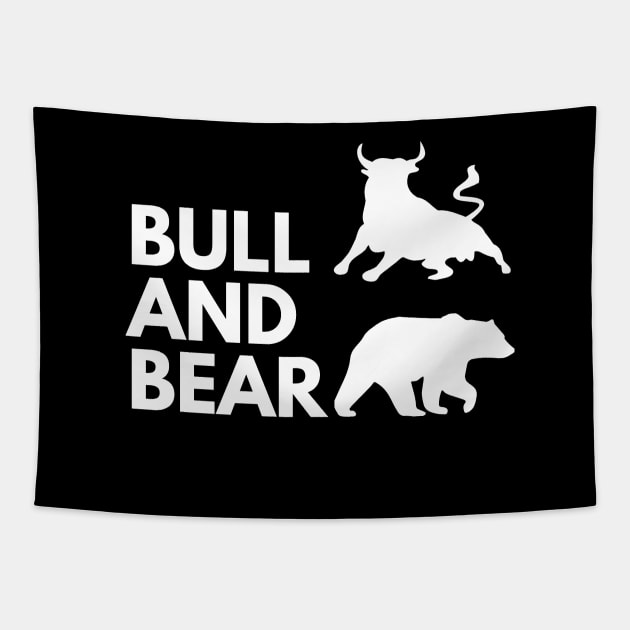 The Bull and The Bear Artwork 2 Tapestry by Trader Shirts