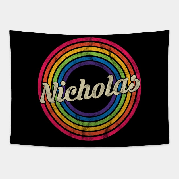 Nicholas - Retro Rainbow Faded-Style Tapestry by MaydenArt