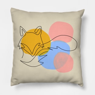 Fox Abstract Line Art Pillow